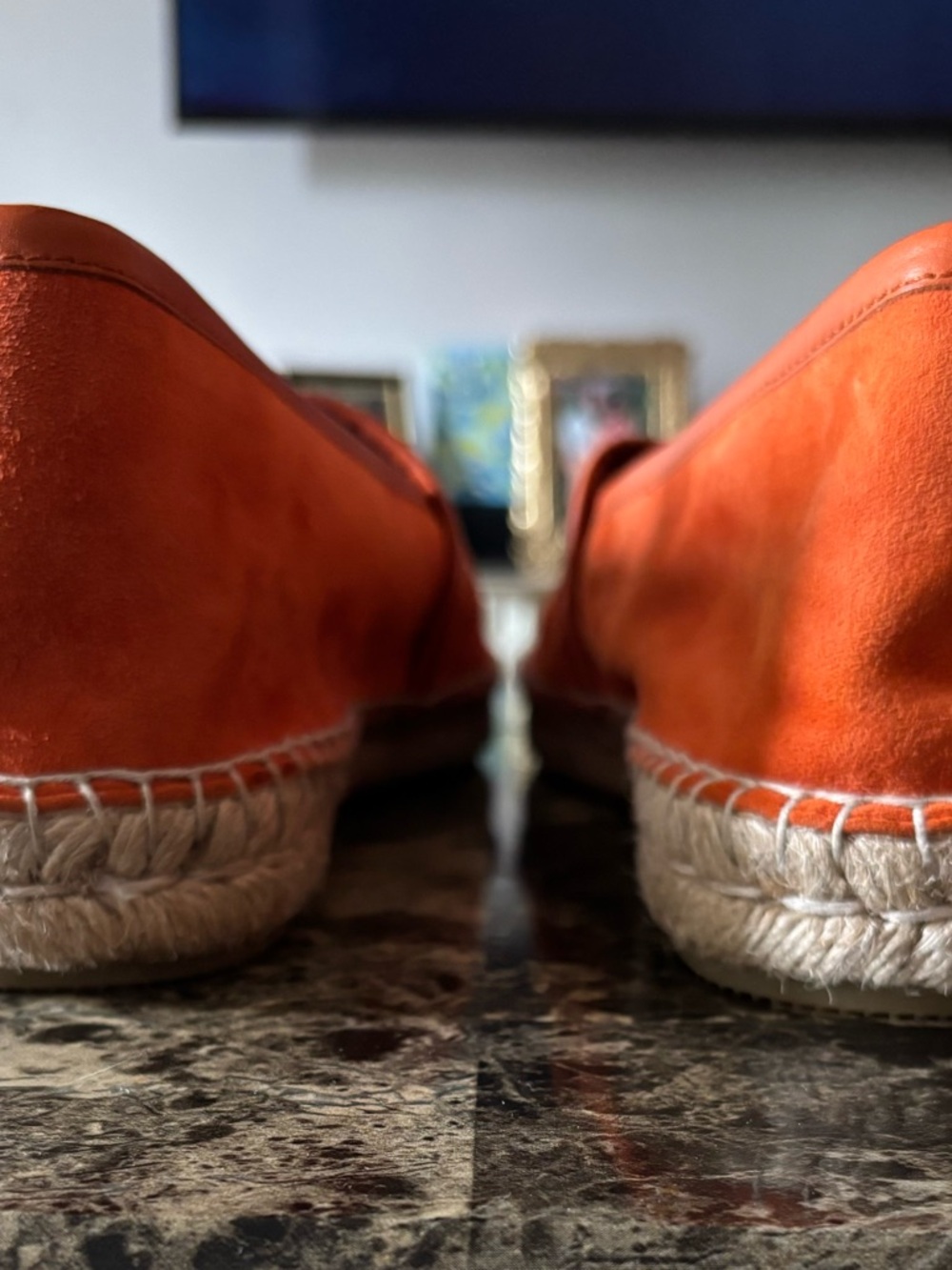 Men’s Ralph Lauren Purple Label Bow Detail Suede Espadrilles sz 11 (orange) - Picture 4 of 12